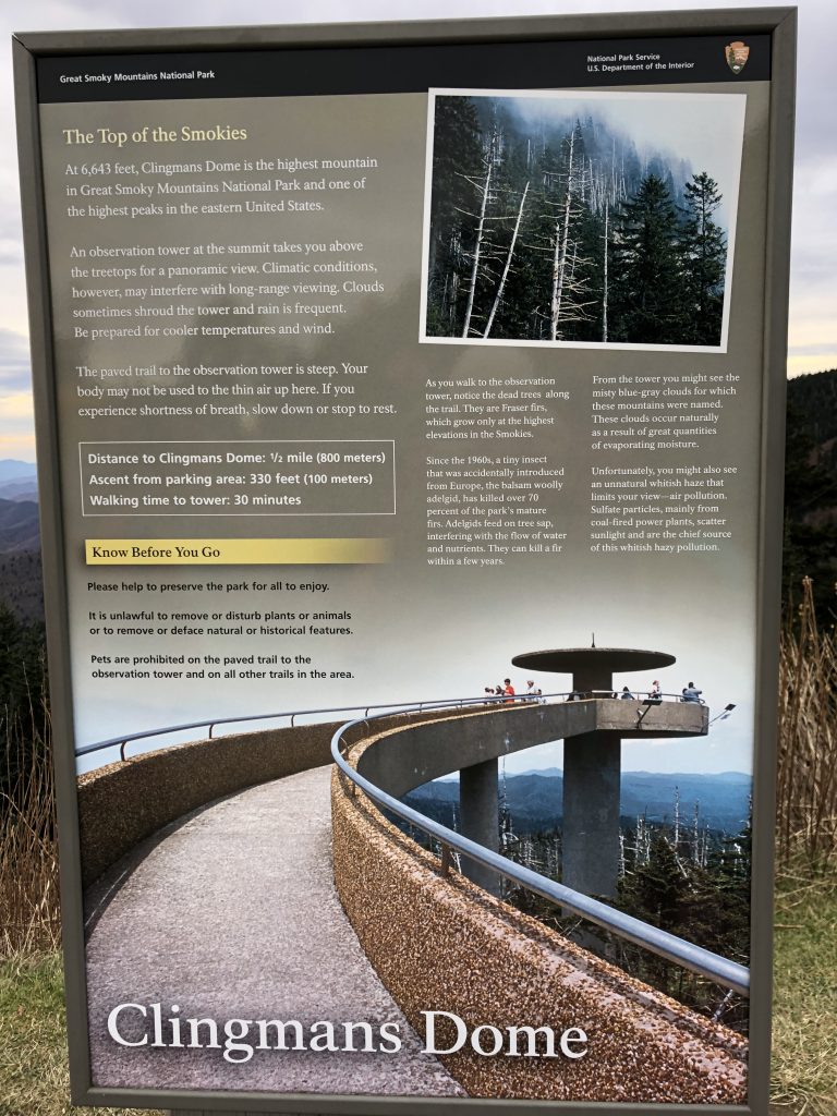 Sign at Clingmans Dome