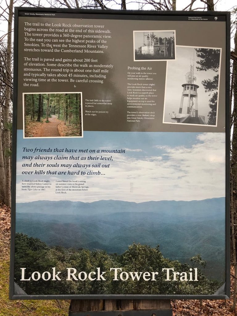 Sign at Look Rock Tower Trail