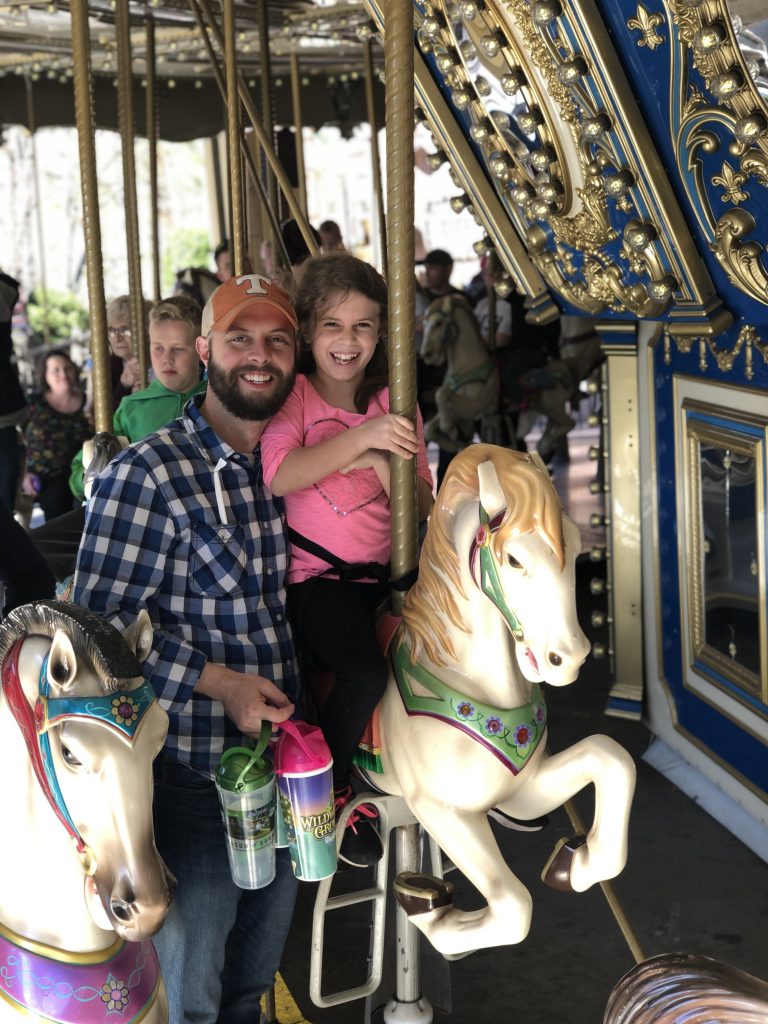 dollywood Festival of Nations matt and maggie on carousel