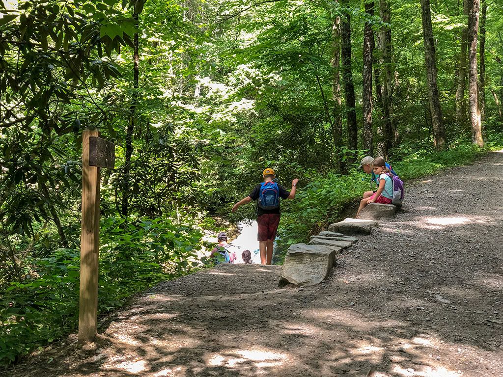 Hiking Down to Indian Creek Falls on the Deep Creek Waterfalls Hike