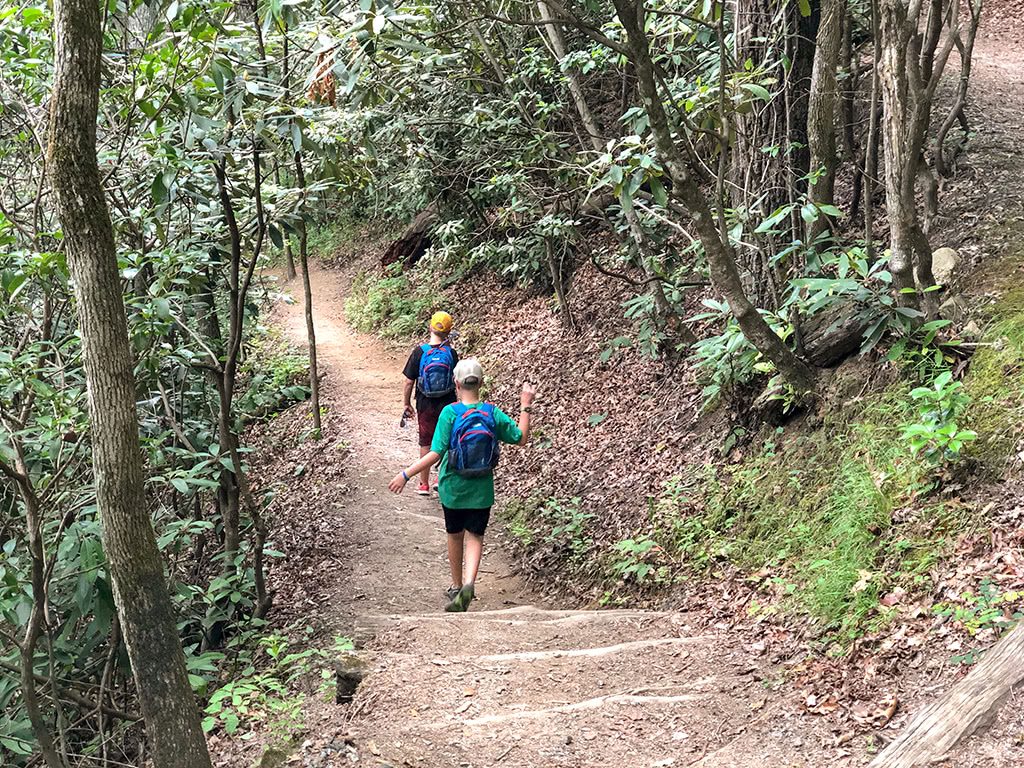 Heading down to Juney Whank Falls on the Deep Creek Waterfalls Hike