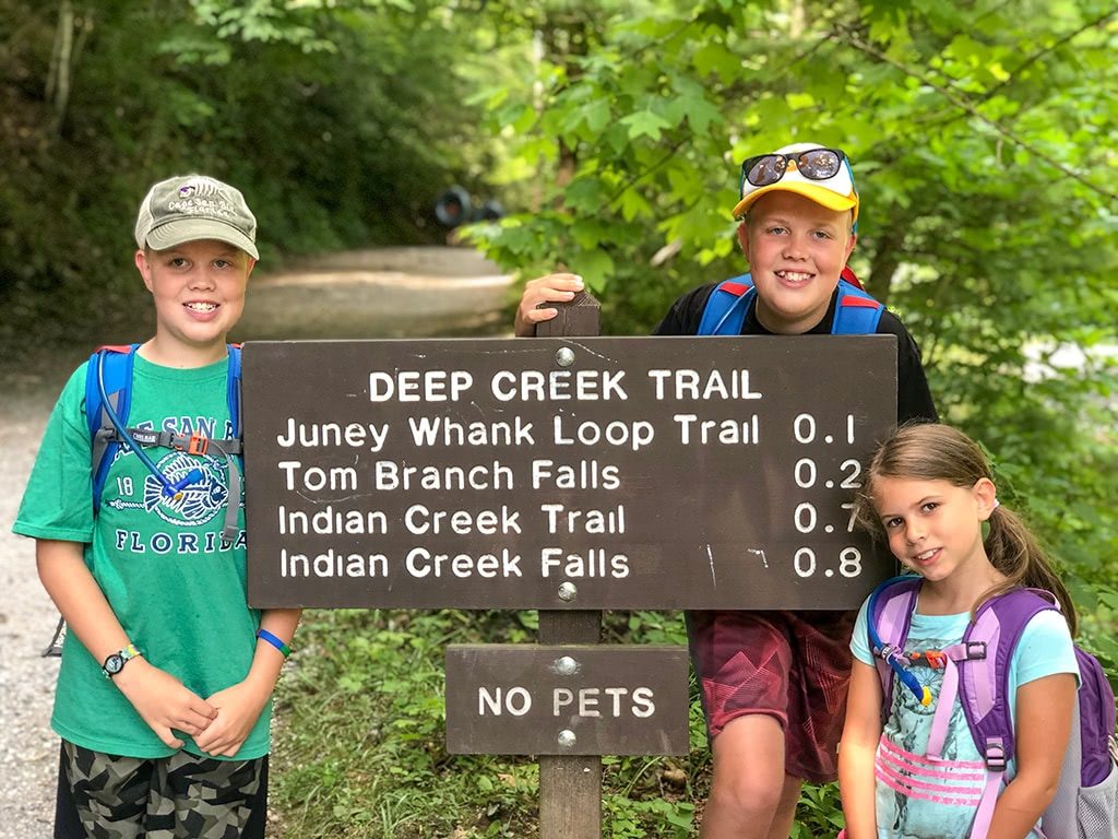 Deep Creek Waterfalls Trail Sign