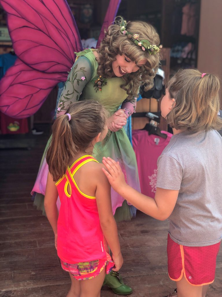 Meeting the fairies at Till & Harvest Restaurant at Dollywood Wildwood Grove