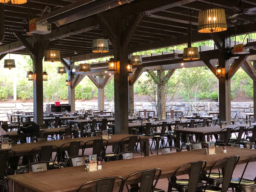 Till & Harvest Restaurant at Dollywood Wildwood Grove Outdoor Seating at Till & Harvest