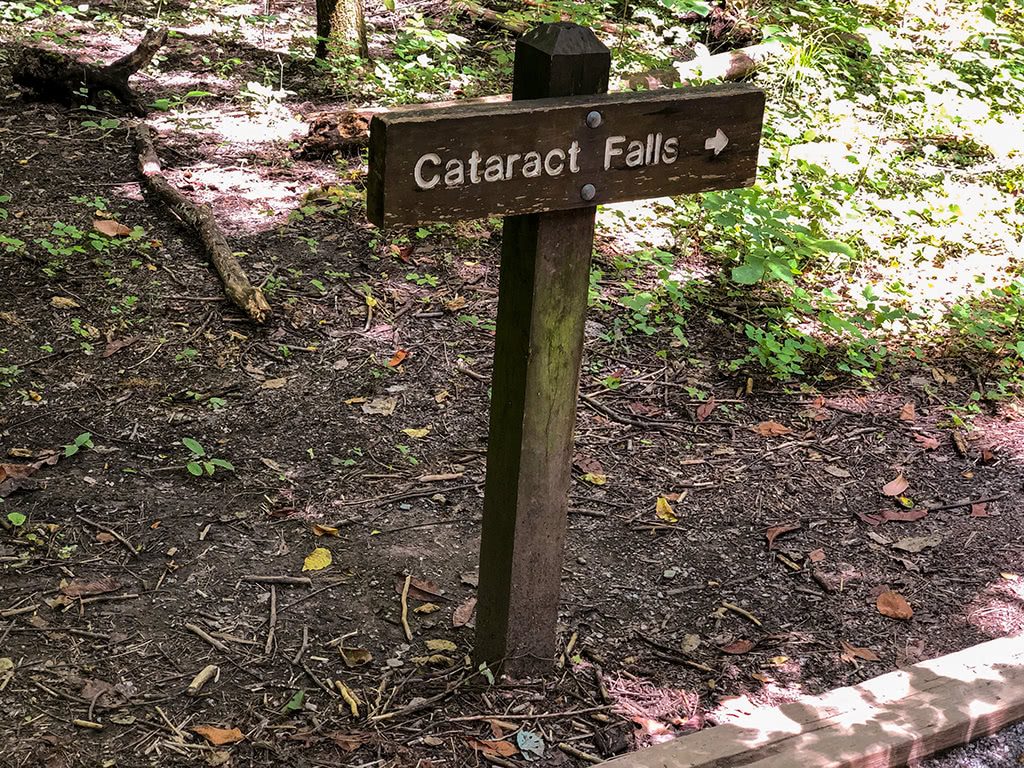 Sign to Cataract Falls Smoky Mountains