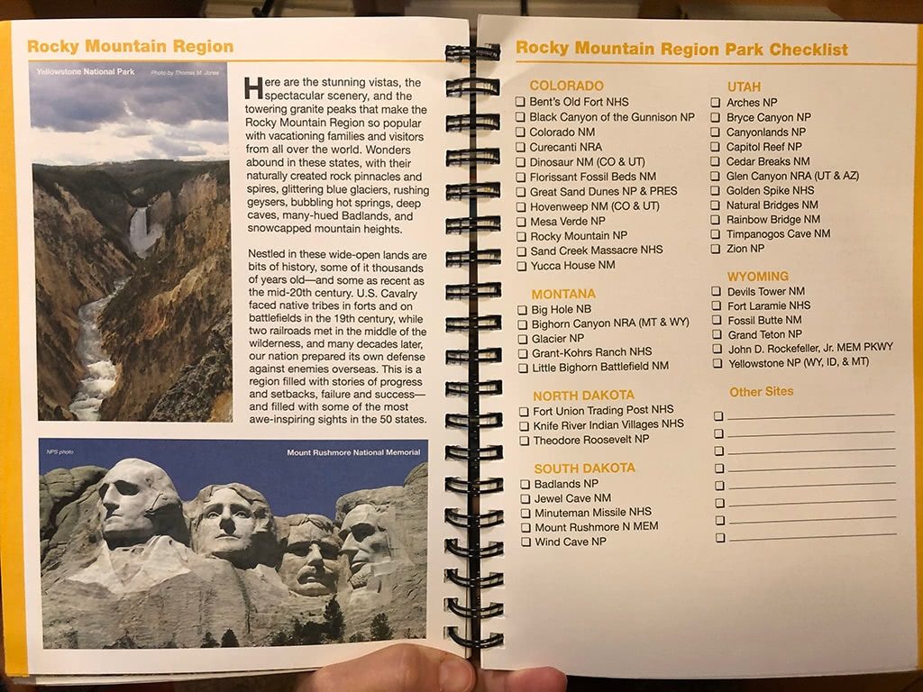 National Park Passport Collectors Edition Inside