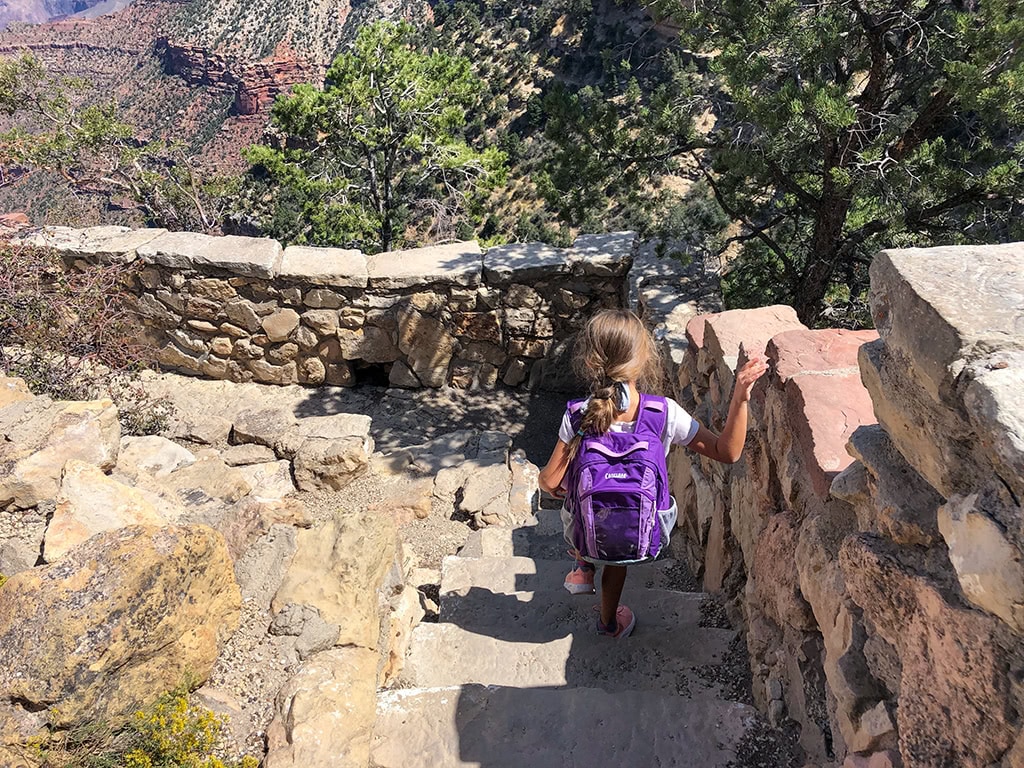 best things to do south rim grand canyon Lookout-Studio-walking-down