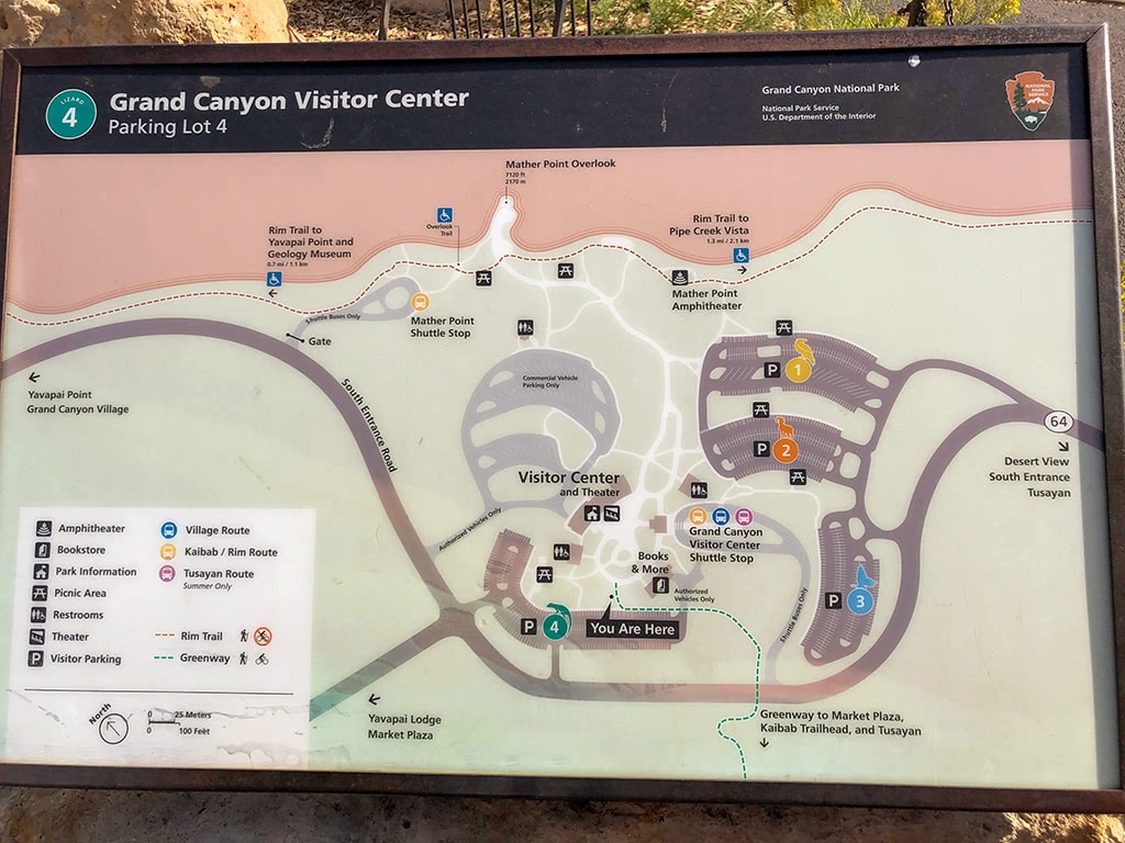 best things to do south rim grand canyon visitor center map
