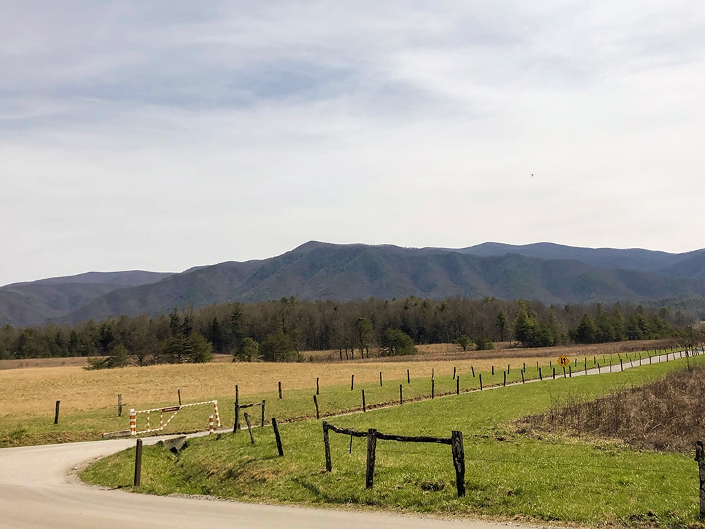 One of the views from Cades Cove scenic drives in the smoky mountains