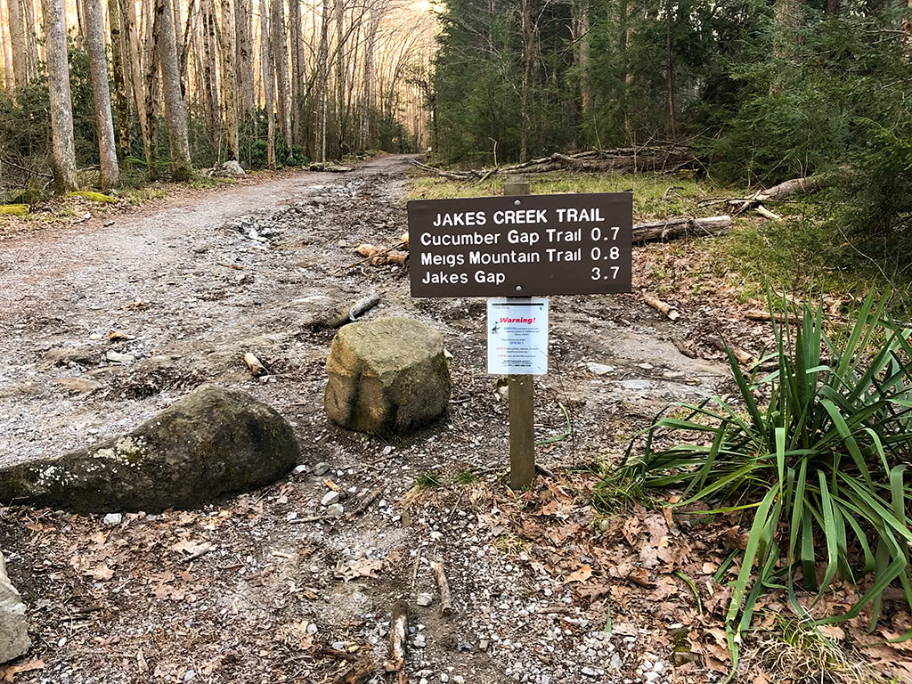 Jakes Creek Trailhead at Elkmont Campground Smoky Mountains