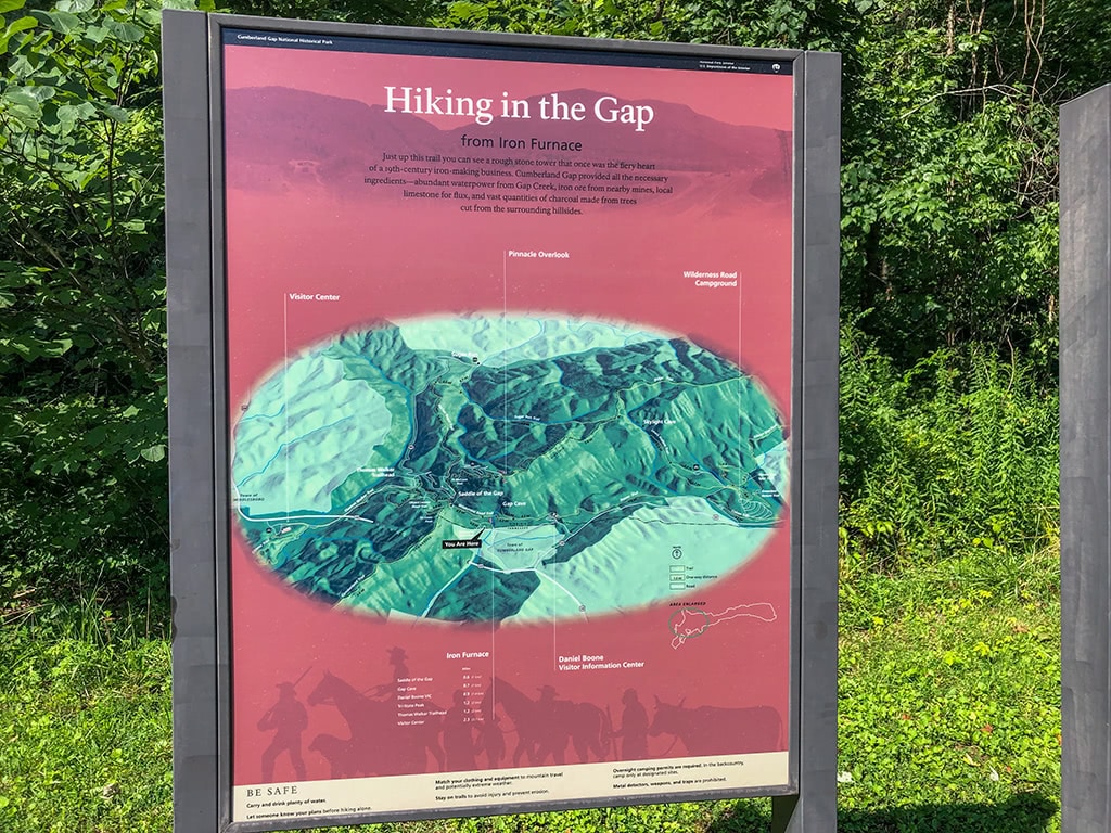 Hiking Sign at Cumberland Gap National Historical Park