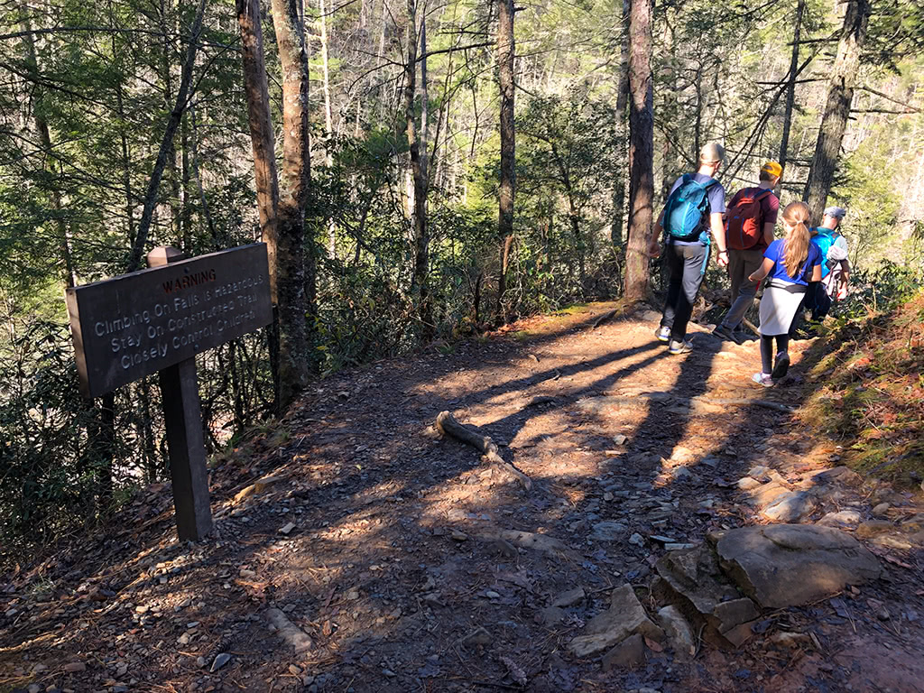 Abrams Falls Trail - Warning Sign- last descent