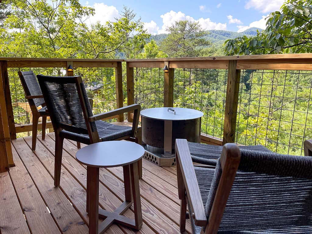 Porch View in Treehouse Grove Gatlinburg