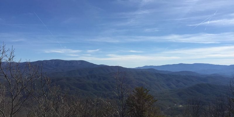 A panoramic view from the top of the Look Rock Tower Trail